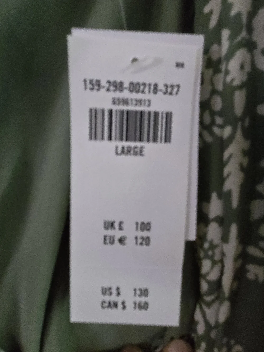 Abercrombie & Fitch Green and White Damask V‑Neck Maxi Dress